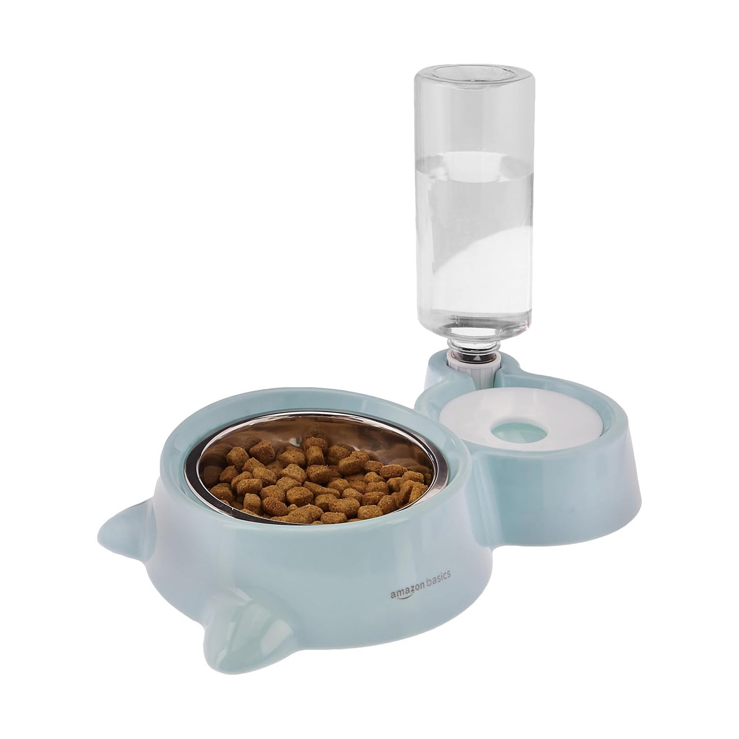 2-in-1 Pet Feeder with Auto Water & Steel Bowl
