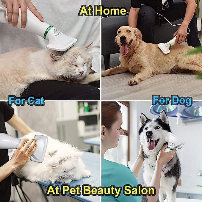 2-in-1 Pet Hair Dryer with Brush – Adjustable Dog & Cat Grooming