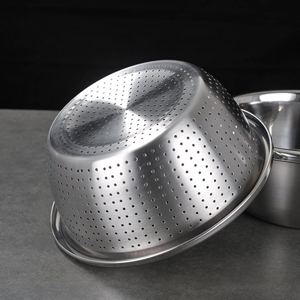 3-in-1 Stainless Steel Kitchen Strainer Set | Vegetable Cutter, Cheese Grater & Salad Maker | Multi-Purpose Drain Basket for Washing Fruits, Vegetables & Pasta