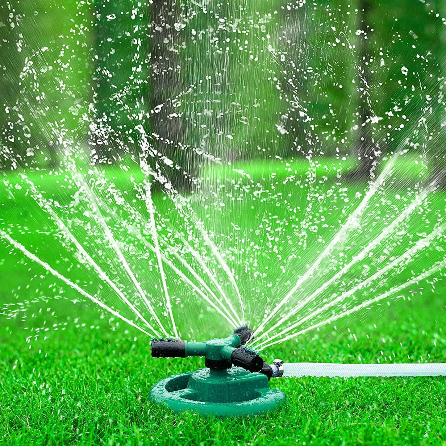 360° Automatic Rotating Garden Sprinkler Adjustable Arms