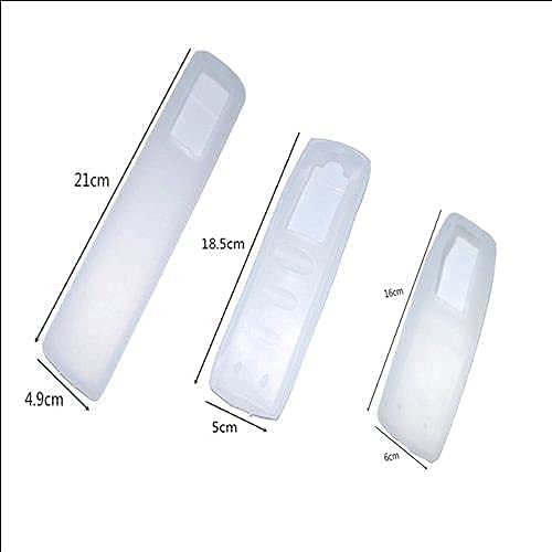 3-Pack Silicone Remote Covers - Universal TV/AC/Set-Top Box Remote Protector | Transparent Dustproof & Shockproof Case with Infrared Sensor Hole (Fits All Indian Remotes)