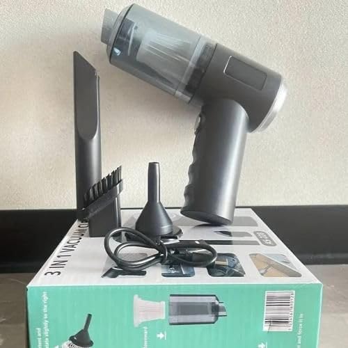 3-in-1 Cordless Vacuum Handheld USB Rechargeable Cleaner, Dust Buster, Air Blower - Ideal for Car, Home, Office - Powerful Pet Hair Cleaning