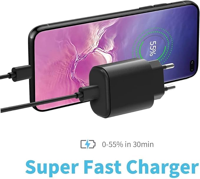 45W Type C Samsung Super Fast Charging Wall Charger with 1m Cable for Samsung Galaxy S24 Ultra