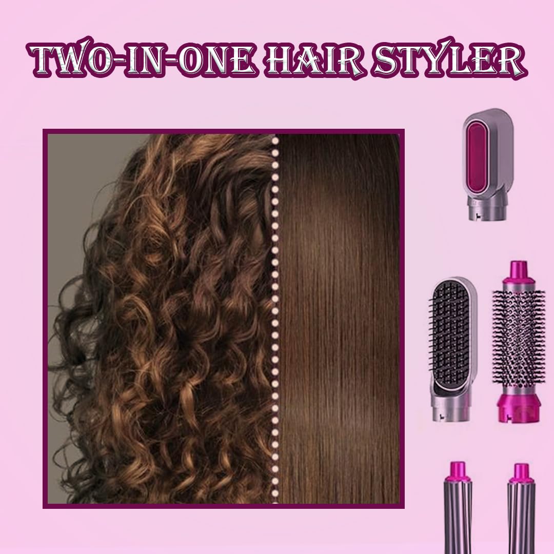 5-in-1 Hair Dryer Styling Tool | Curly, Straightening, Drying, & Styling Comb for All Hair Types