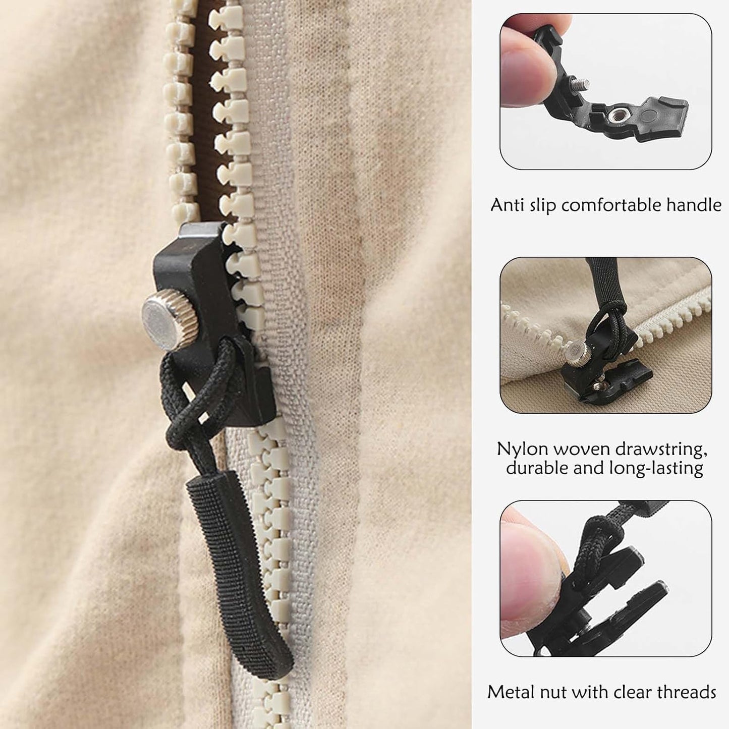 5 Sets Instant Zipper Repair Kit for Bags, Jackets & Luggage