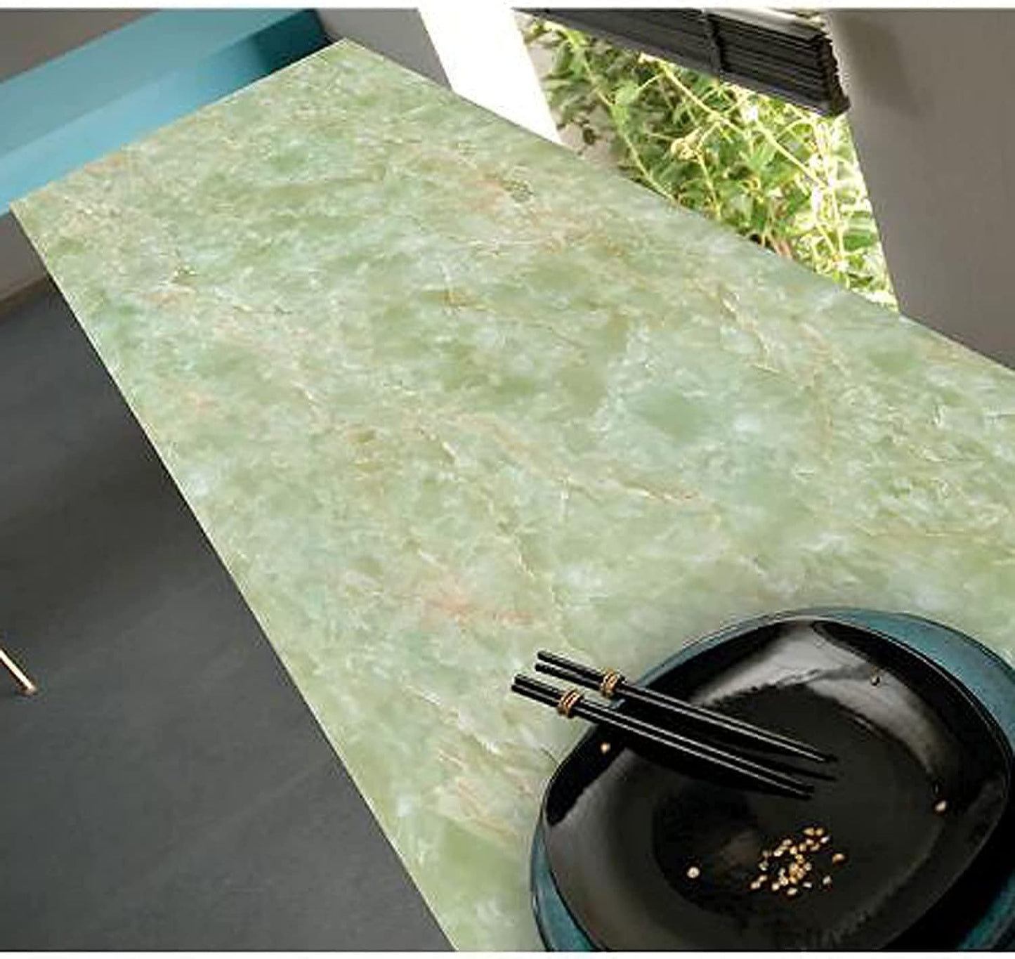 Vinyl Marble Wallpaper Peel and Stick Waterproof Wallpaper - Marble Green
