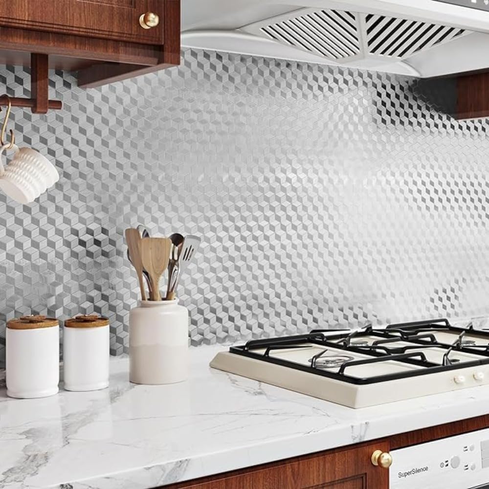 Vinyl Silver Wallpaper Peel and Stick Waterproof Wallpaper - Silver