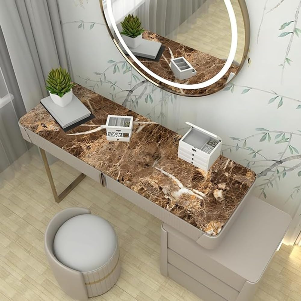 Vinyl Marble Wallpaper Peel and Stick Waterproof Wallpaper - Marble Brown
