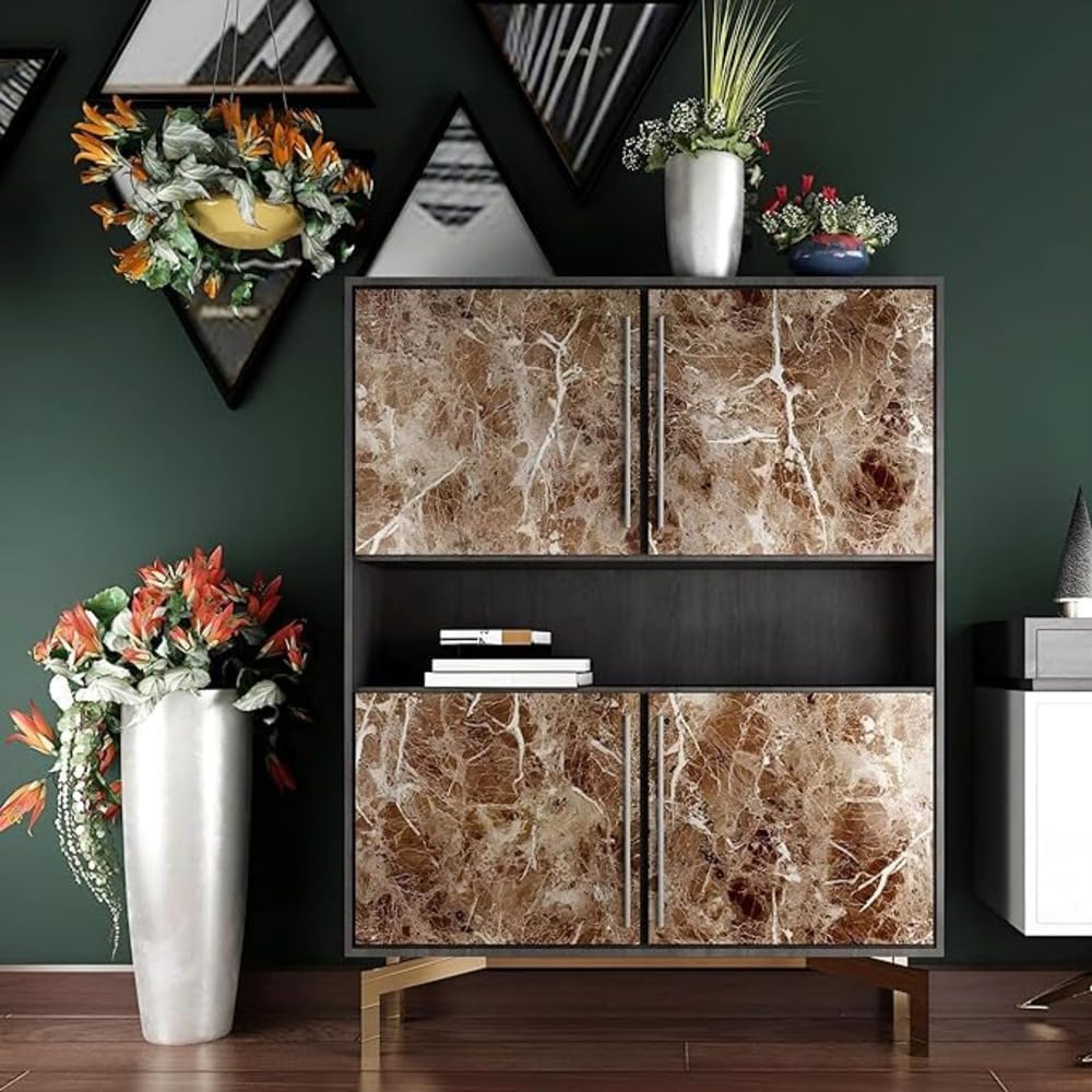 Vinyl Marble Wallpaper Peel and Stick Waterproof Wallpaper - Marble Brown