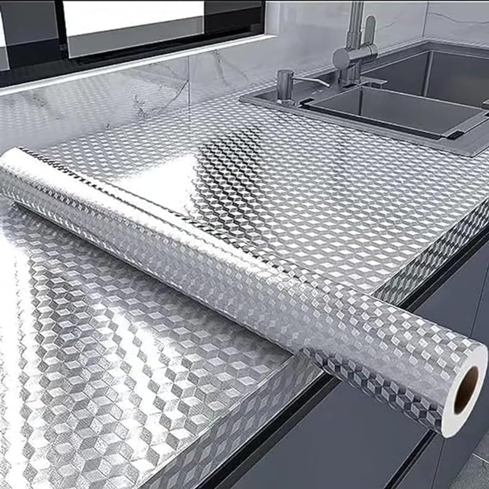 Vinyl Silver Wallpaper Peel and Stick Waterproof Wallpaper - Silver
