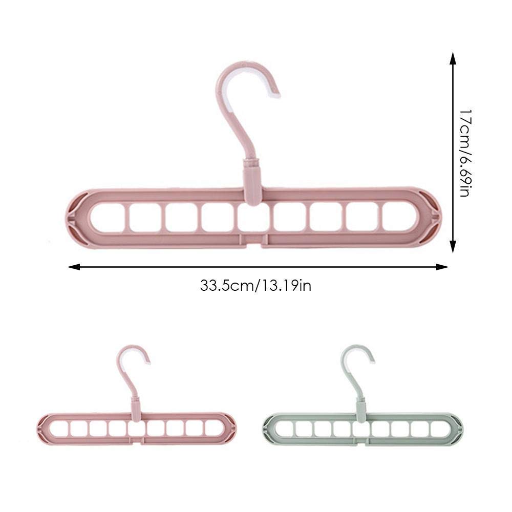 9-Hole Rotating Wardrobe Organizer Hangers with Anti-Skid Design Space-Saving 1pcs random colour