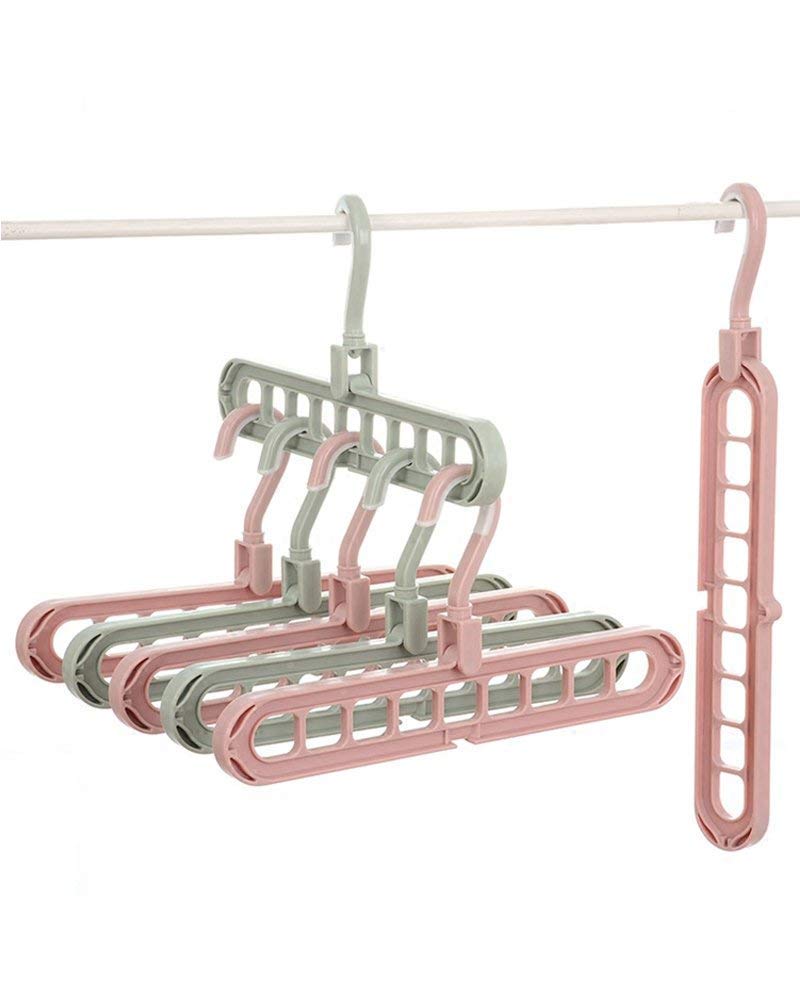 9-Hole Rotating Wardrobe Organizer Hangers with Anti-Skid Design Space-Saving 1pcs random colour