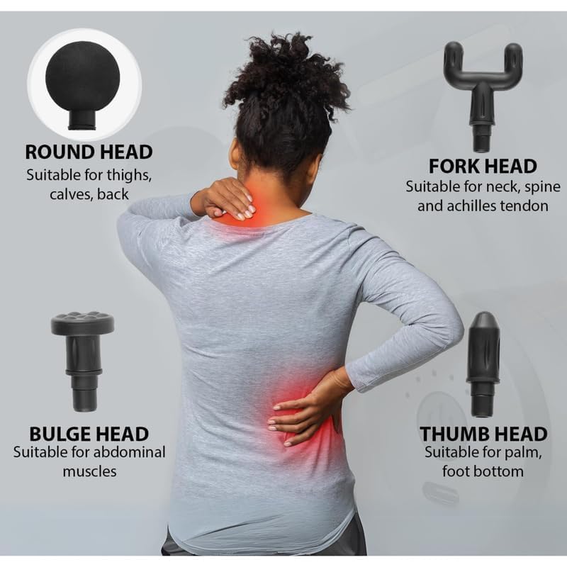 Boost X Deep Tissue Massage Gun | 3200 RPM | 4 Heads Pain Relief