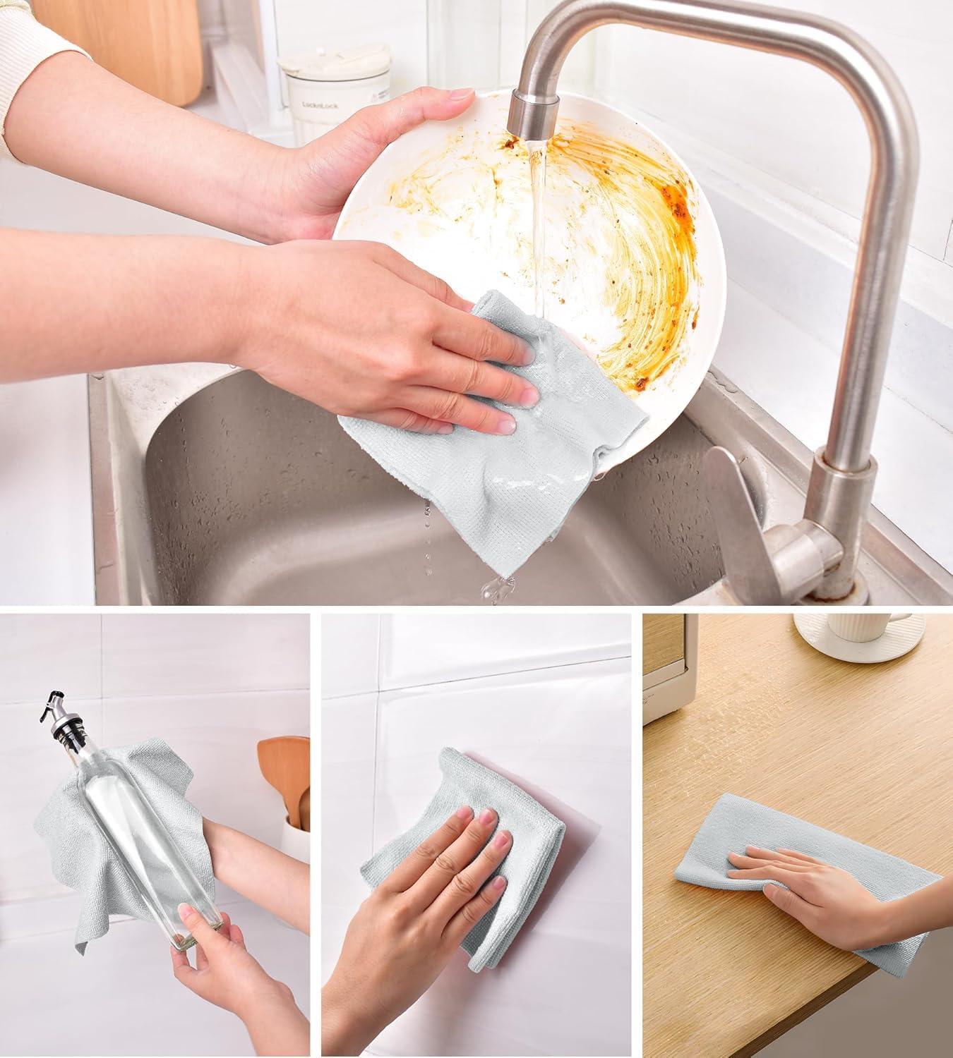 Microfiber Cleaning Cloth – 20 Pack Reusable Washable Towels