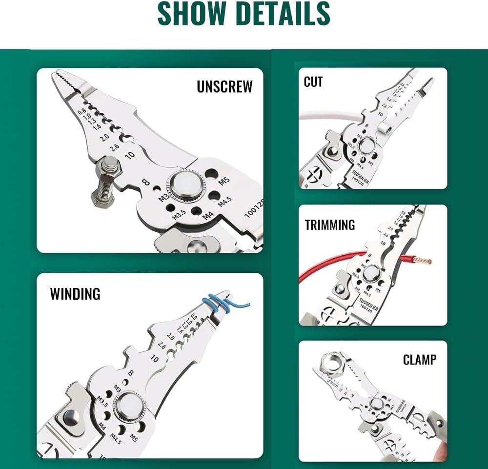 Multifunction Wire Stripper Crimper & Cable Cutter Pliers