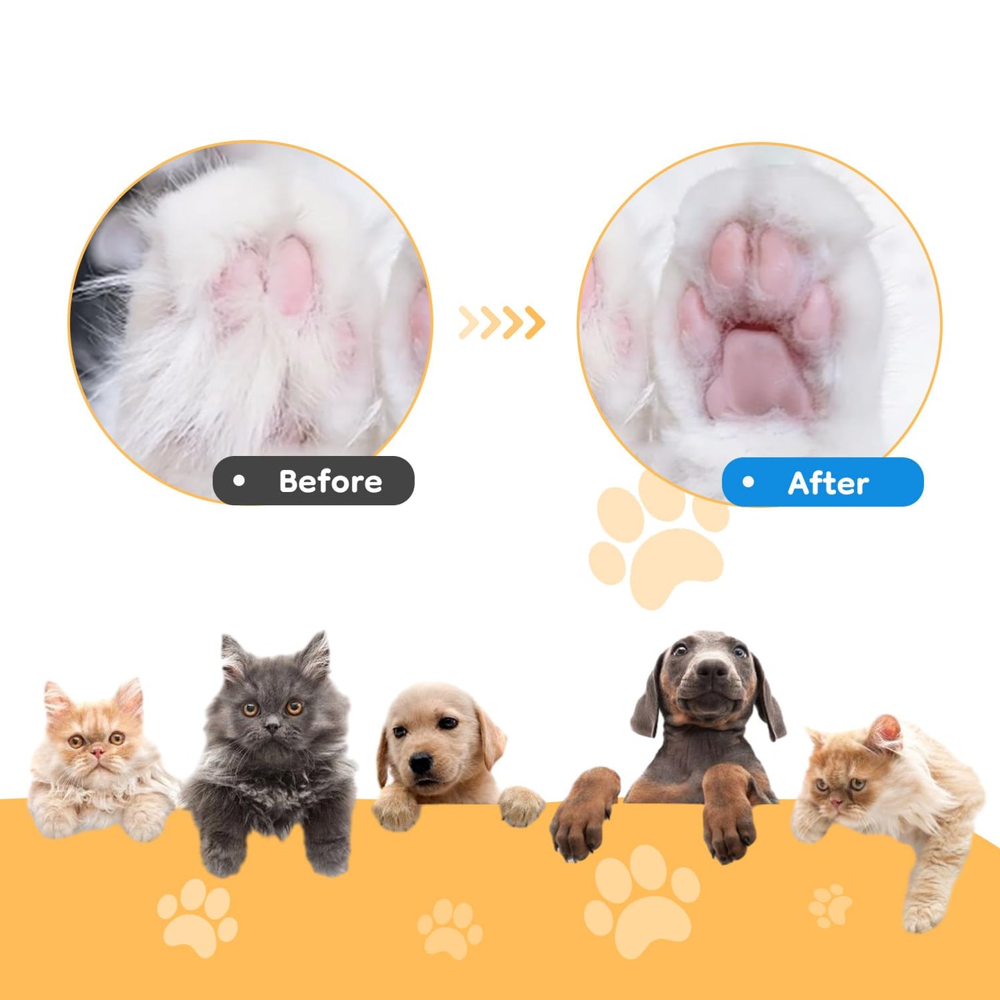 Pet Paw Hair Trimmer with LED Light – Low Noise Dog & Cat Clipper