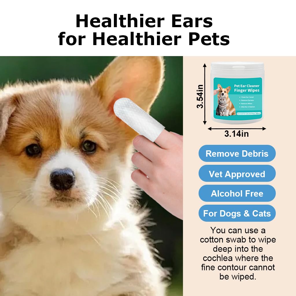 Pet Finger Wet Wipes – Ear, Teeth, Eyes & Paw Cleaner