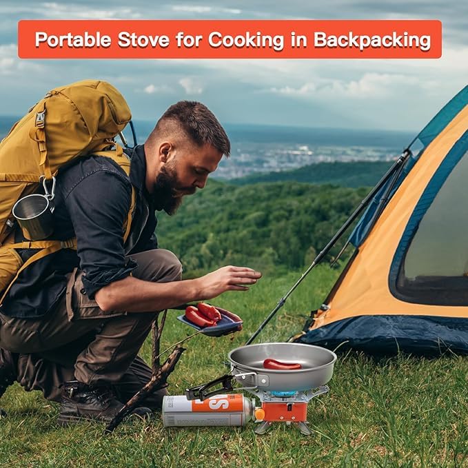 Portable Camping Gas Stove Lightweight Foldable Burner for Hiking Travel