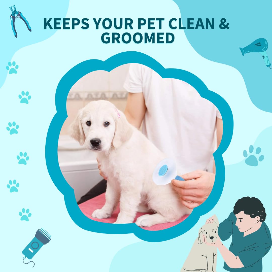 Self-Cleaning Slicker Brush – Dog & Cat Deshedding Tool