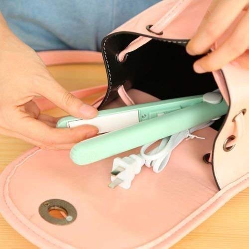 3-in-1 Mini Ceramic Hair Straightener Brush | Fast-Heating Anti-Scald Electric Comb | Perfect Hair Styler for Teens, Women & Men | Travel-Friendly with Storage Case