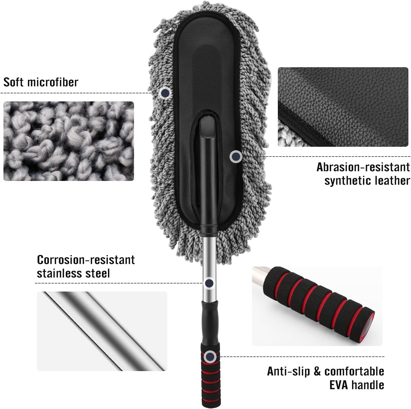 Microfiber Flexible Duster Car Wash | Versatile Cleaning Brush with Expandable Handle | Ideal for Home, Kitchen, and Car Cleaning Accessories