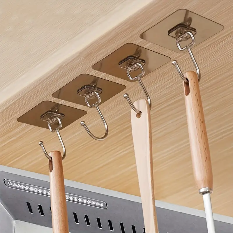 Self-Adhesive Hooks - 10kg Max Waterproof Rustproof Multi-Use - Golden 1 Pc