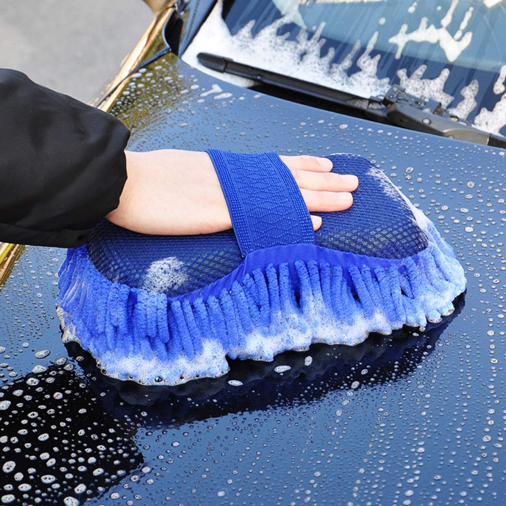 Multipurpose Microfiber Car Cleaning Sponge - Scratch-Free Duster & Wash Mitt (Pack of 1)