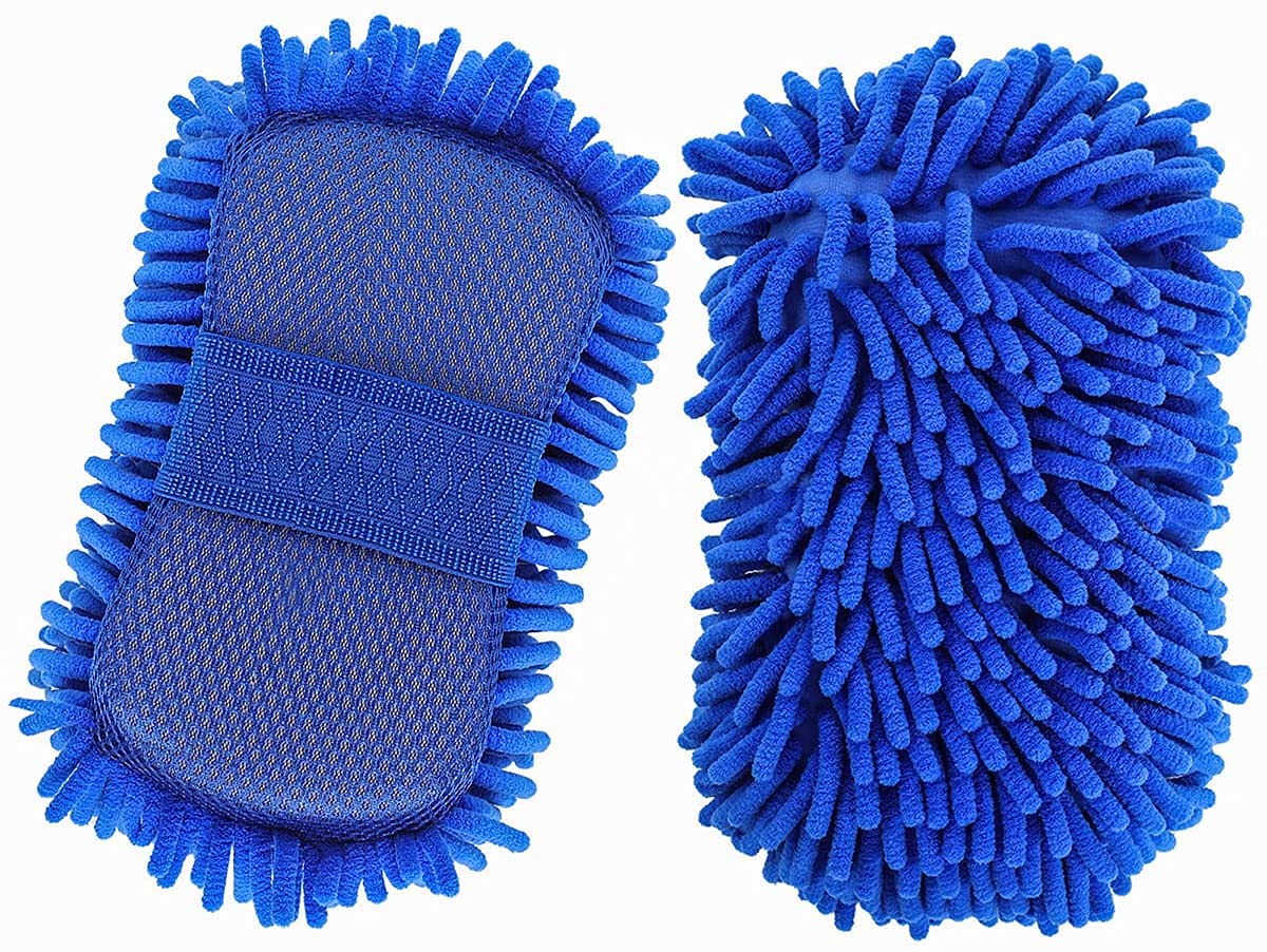 Multipurpose Microfiber Car Cleaning Sponge - Scratch-Free Duster & Wash Mitt (Pack of 1)