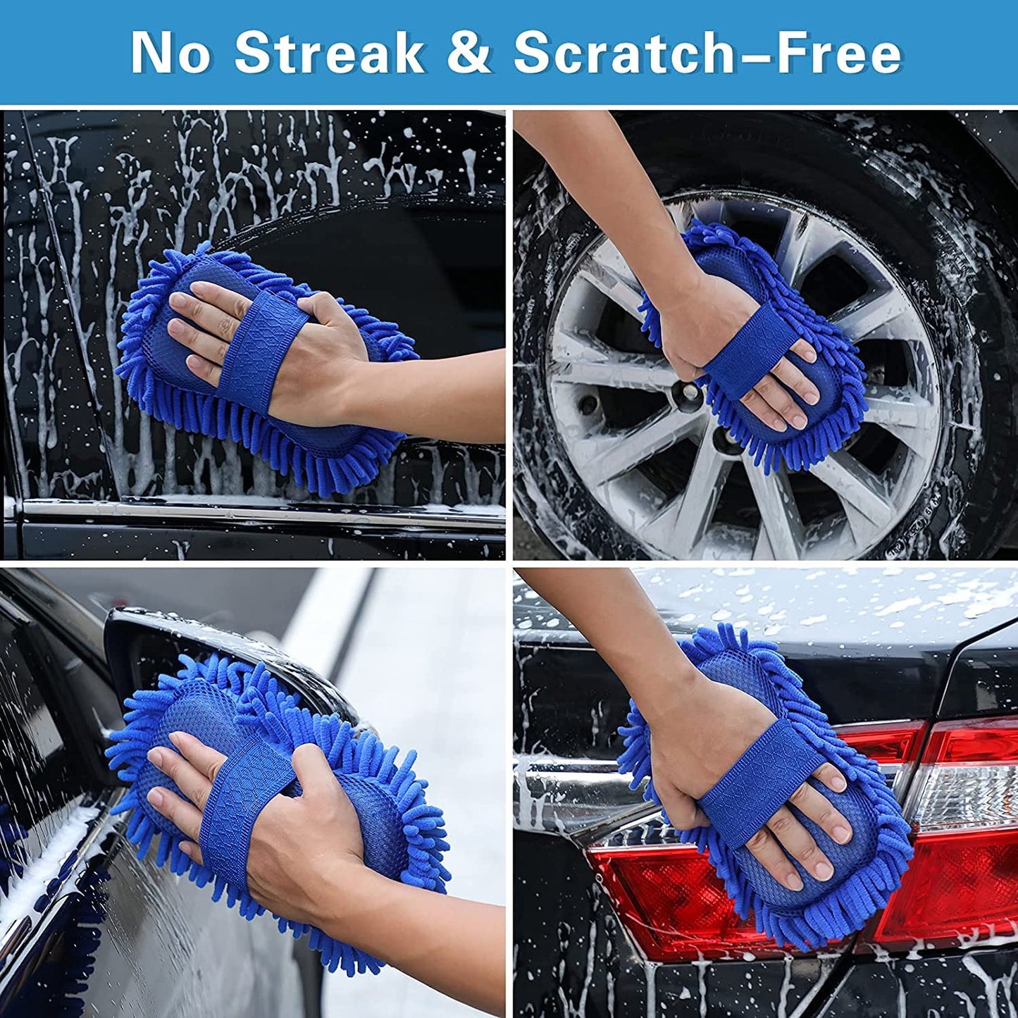 Multipurpose Microfiber Car Cleaning Sponge - Scratch-Free Duster & Wash Mitt (Pack of 1)