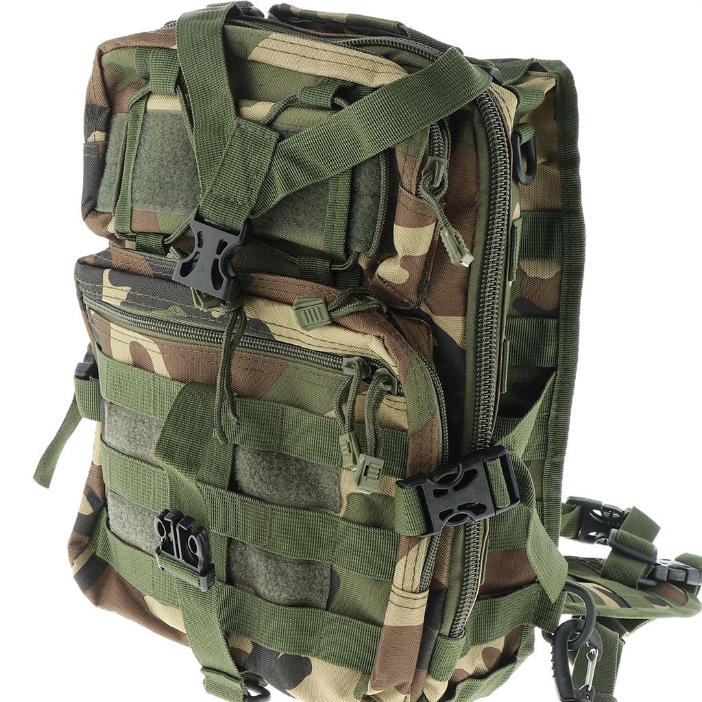 Urban Commuter Anti-Theft Sling Bag - 20L Military Green Tactical Backpack with Laptop & Tiffin Compartment | Waterproof Nylon Multipocket Bag for Men/Women (Army Print)