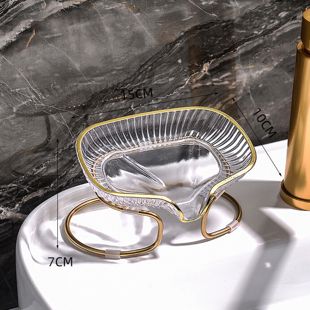 Clam Shape Self-Draining Soap Dish | Eco-Friendly Soap Holder with Metal Frame | Single-Layer Soap Tray for Bathroom & Kitchen