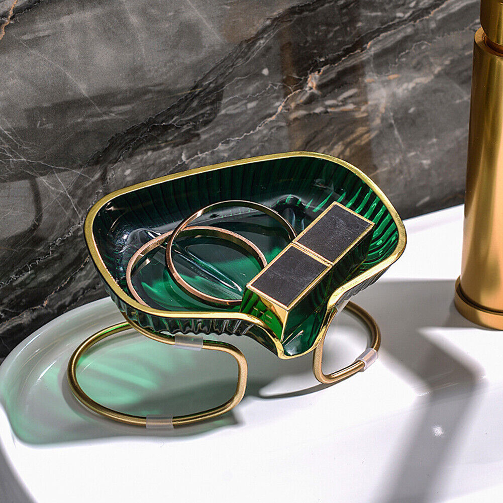 Clam Shape Self-Draining Soap Dish | Eco-Friendly Soap Holder with Metal Frame | Single-Layer Soap Tray for Bathroom & Kitchen