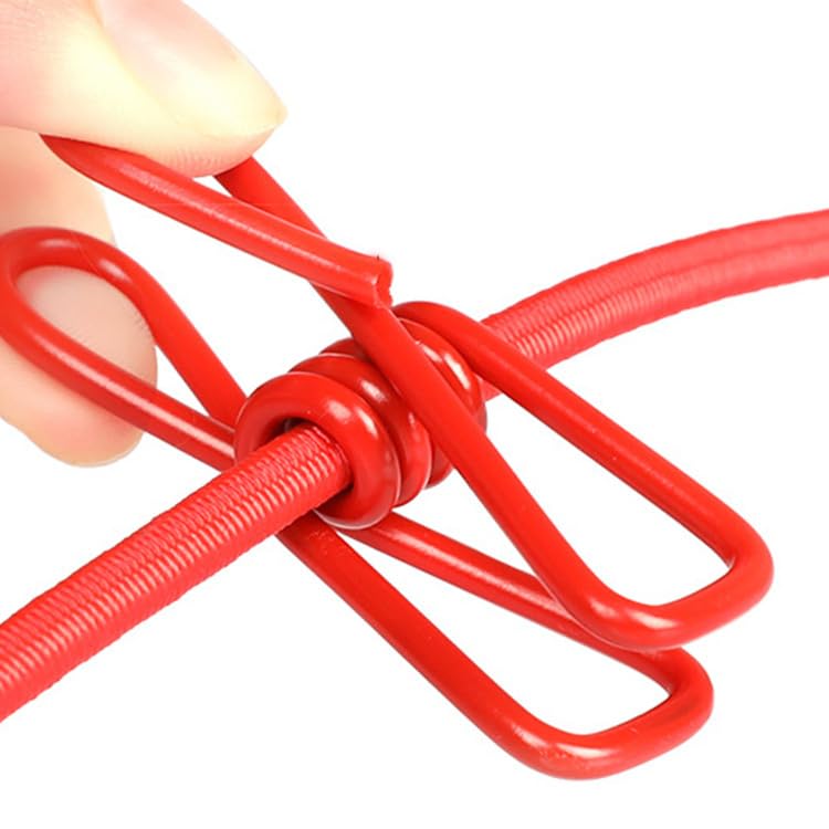 Elastic Cloth Drying Rope with Hooks and 12 Clips – Travel-Friendly Clothesline for Indoor & Outdoor Use (Multicolor)