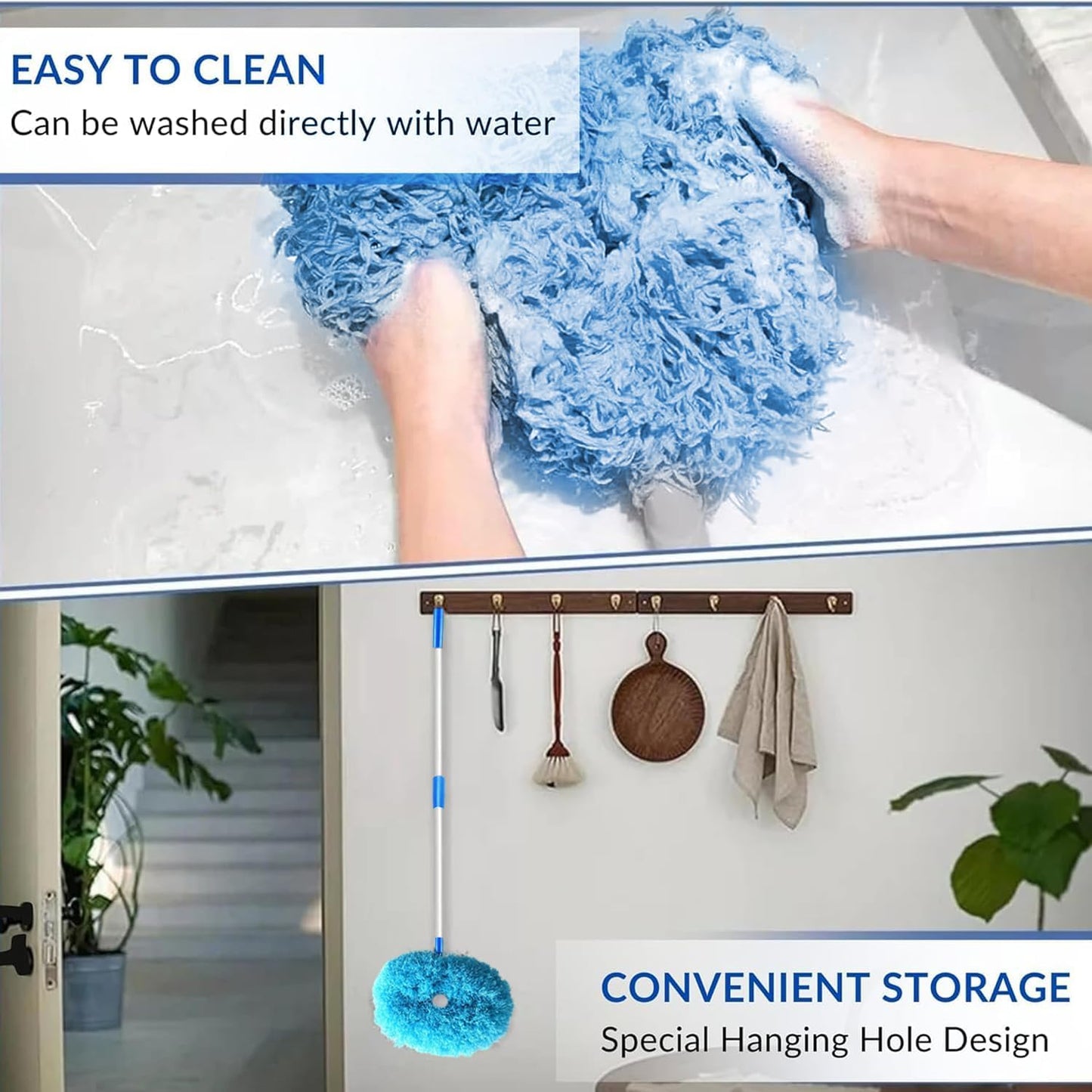 Fan Blade Cleaner Mop - Extendable Microfiber Duster for Ceiling Fans | Flexible, Washable & Reusable Cleaning Tool | Safe for All Fan Types (13-50 Inch Adjustable)