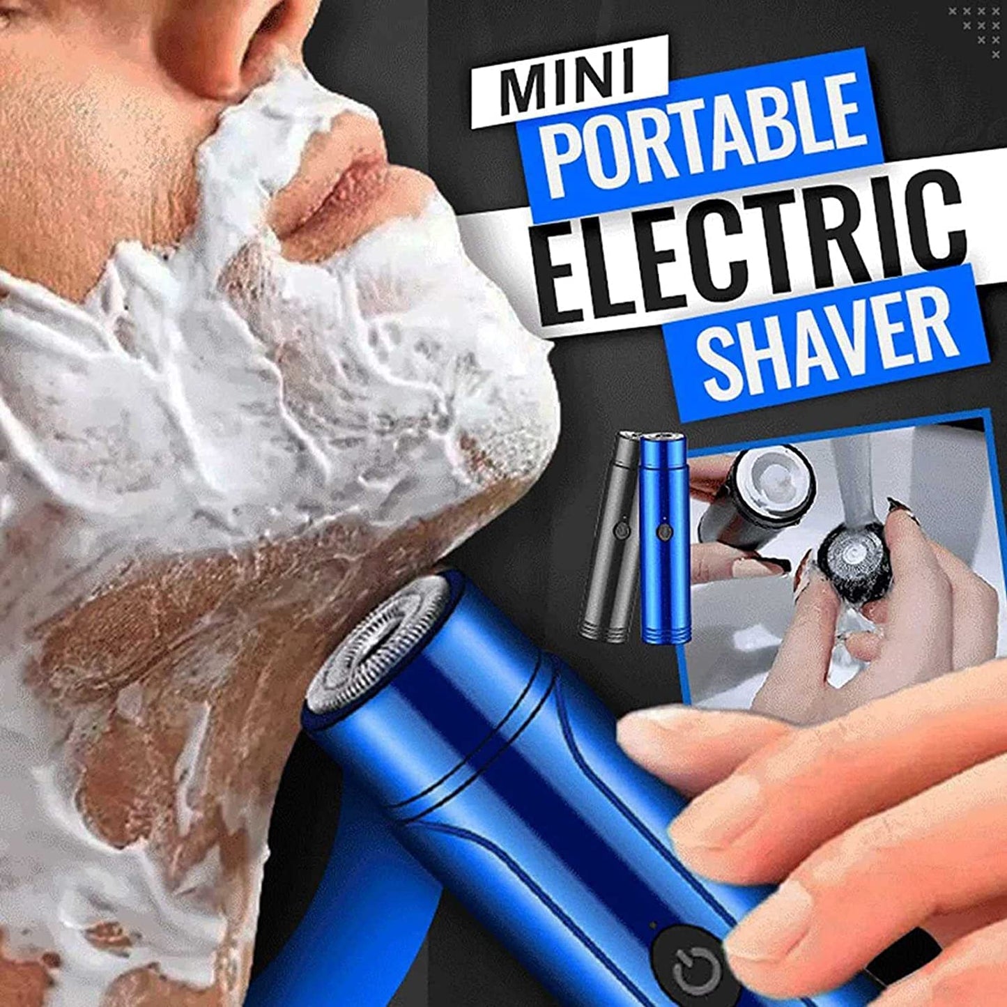 Mini Portable Electric Shaver for Men and Women, for Painless Shaving Wet and Dry Use and Low-Noise