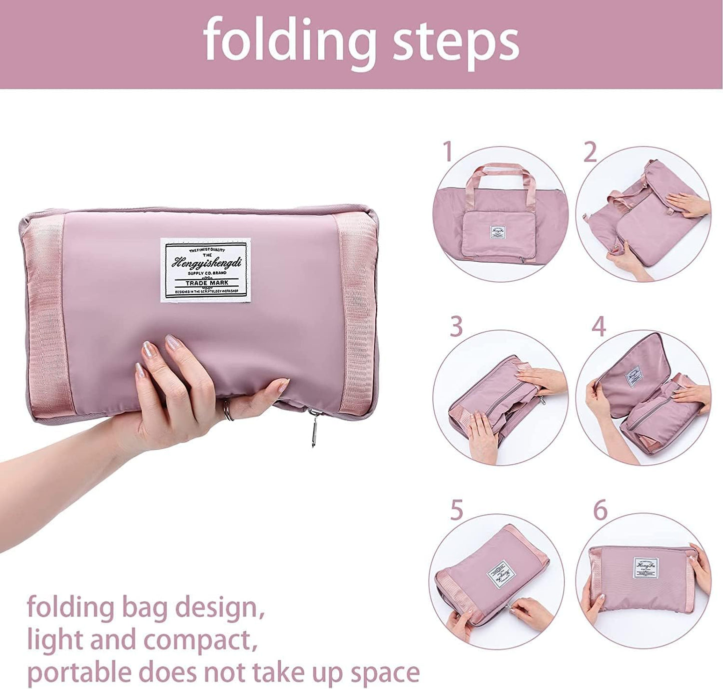 Foldable Travel Duffel Bag, Large Capacity Folding Lightweight Waterproof