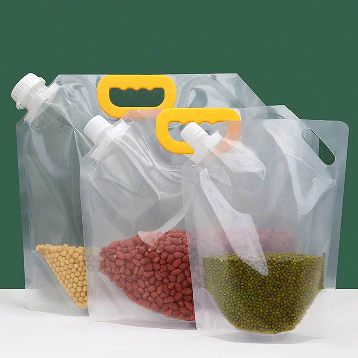 Reusable Airtight Food Storage Bag with Handle | Moisture-Proof Plastic Pouch for Rice, Grains, Beans, Tea, Snacks, Sugar, Coffee – Leak-Proof, Freezer Safe & Eco-Friendly