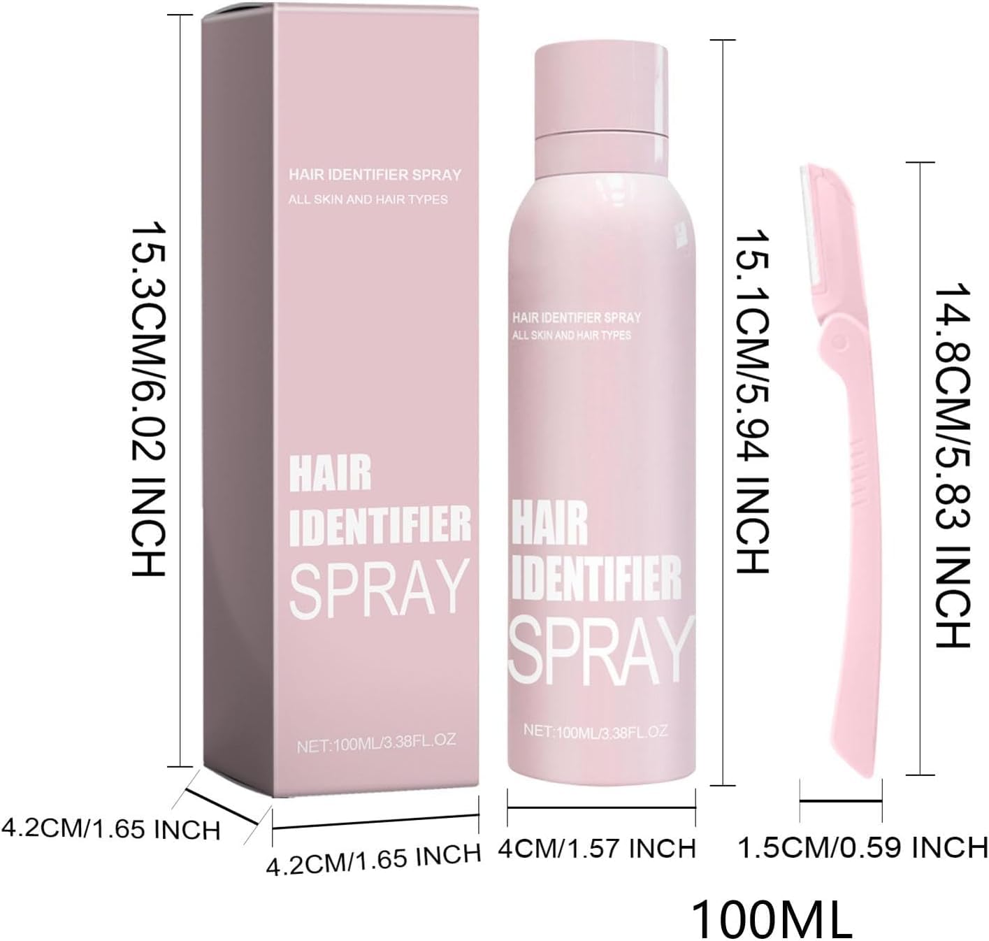 Hair Identifier Spray for Face Shaving & Dermaplaning | No-Irritation Depilatory Soothing Spray for Skin & Body | Quick & Easy Hair Removal for Smooth, Flawless Skin