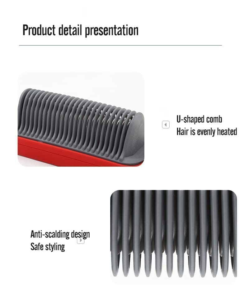 Hair Straightener Brush with Built-in Comb | Fast Heating, Anti-Scald & 5 Temperature Settings | Perfect for Home & Travel Styling
