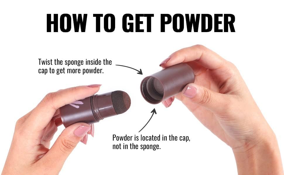 Natural Hairline Powder Stick | Quick Hair Root Touch-Up for Gray Hair | Sweatproof & Waterproof Hair Filler Powder