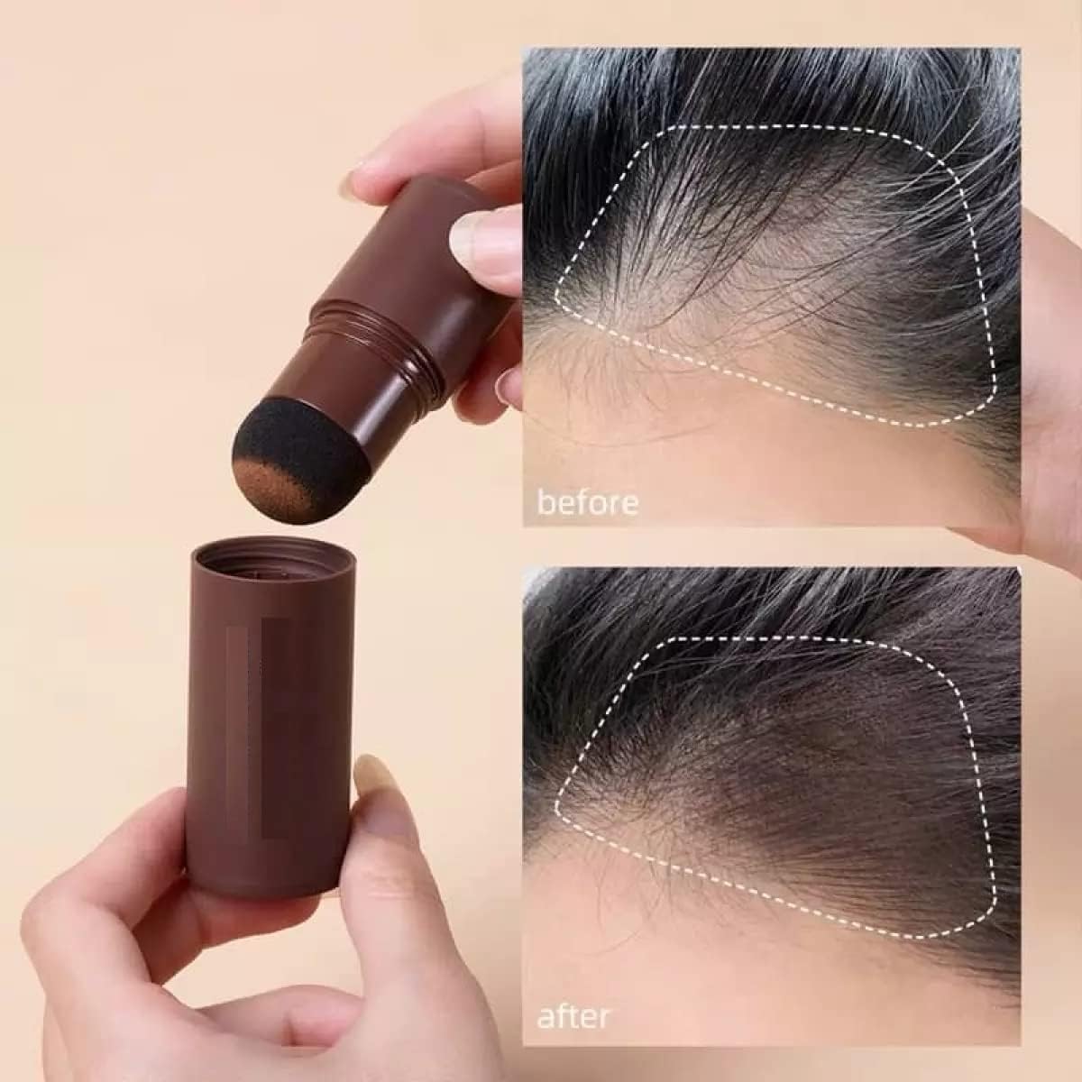 Natural Hairline Powder Stick | Quick Hair Root Touch-Up for Gray Hair | Sweatproof & Waterproof Hair Filler Powder