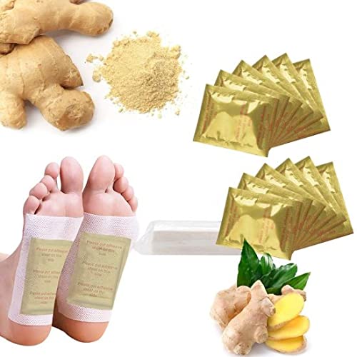 Kinoki Gold Detox Foot Pads (10 Pairs) – Natural Toxin Removal & Stress Relief | Organic Sleep Aid with Adhesive Sheets