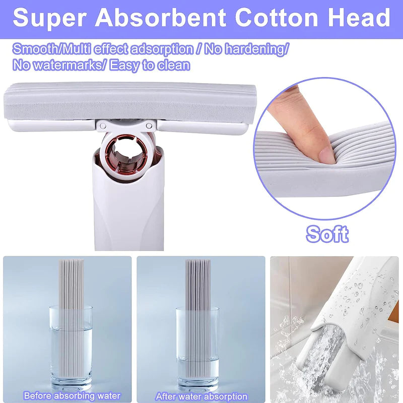 Portable Mini Mop Self-Squeeze Mini Mop, Portable Sponge Mini Mop Suitable for Household Bathroom, Desktop, Glass Cleaning