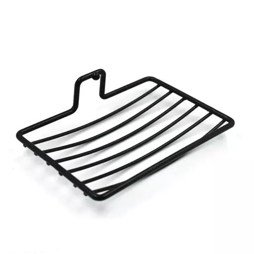 Wall Mounted Steel Soap Holder for Bathroom & Kitchen | Self Adhesive Single Layer Soap Dish with Magic Sticker (Black, No Drill)