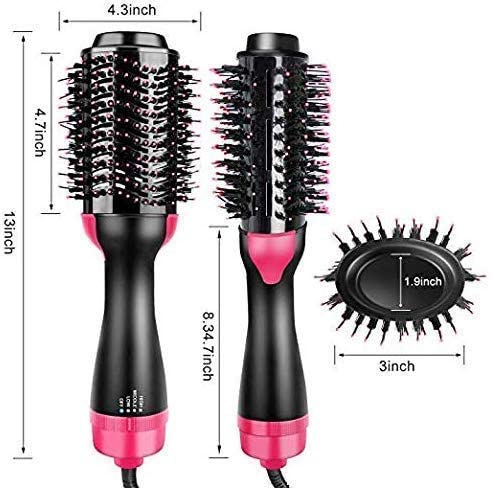 One-Step Hair Dryer & Volumizer | 3-in-1 Hot Air Brush, Ionic Hair Straightener & Curler | Adjustable Temperature for All Hair Types