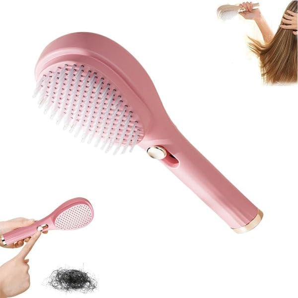 Big Size Self-Cleaning Hair Brush | One-Click Detangling Comb for Women and Men | Anti-Static Scalp Massage Comb