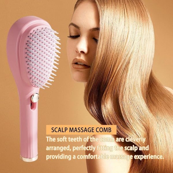 Big Size Self-Cleaning Hair Brush | One-Click Detangling Comb for Women and Men | Anti-Static Scalp Massage Comb