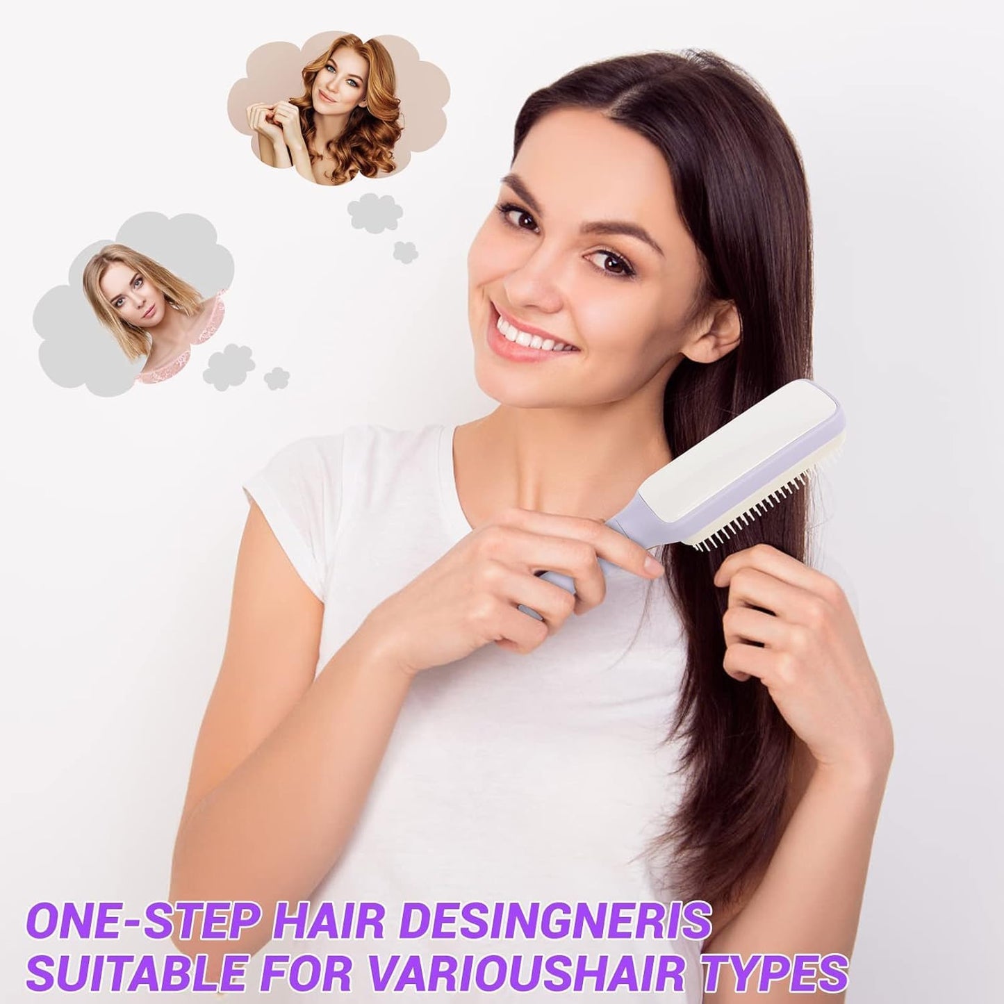 4-in-1 Self-Cleaning Hairbrush | Anti-Static Massage Comb for Adults & Kids | Detangling Brush for All Hair Types