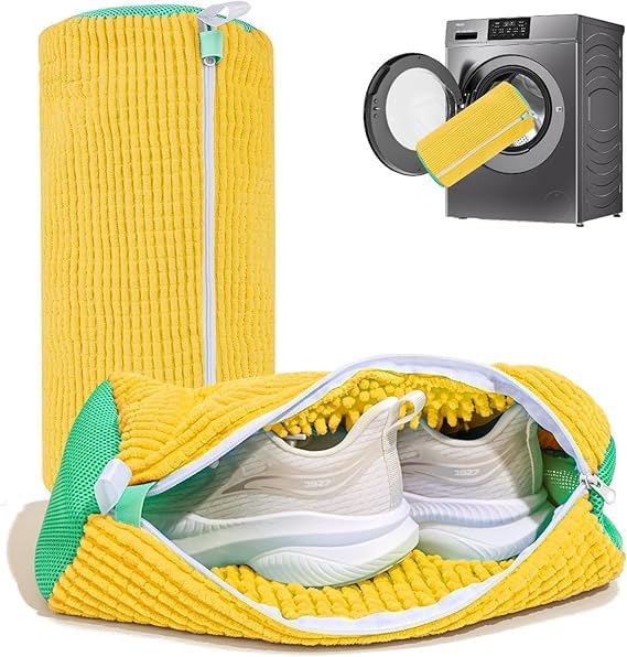 Shoe Washing Machine Bag for Washer & Dryer – XXL Reusable Zipper Mesh Laundry Bag for Sneakers, Running Shoes, Socks & Toys (1 Pc)