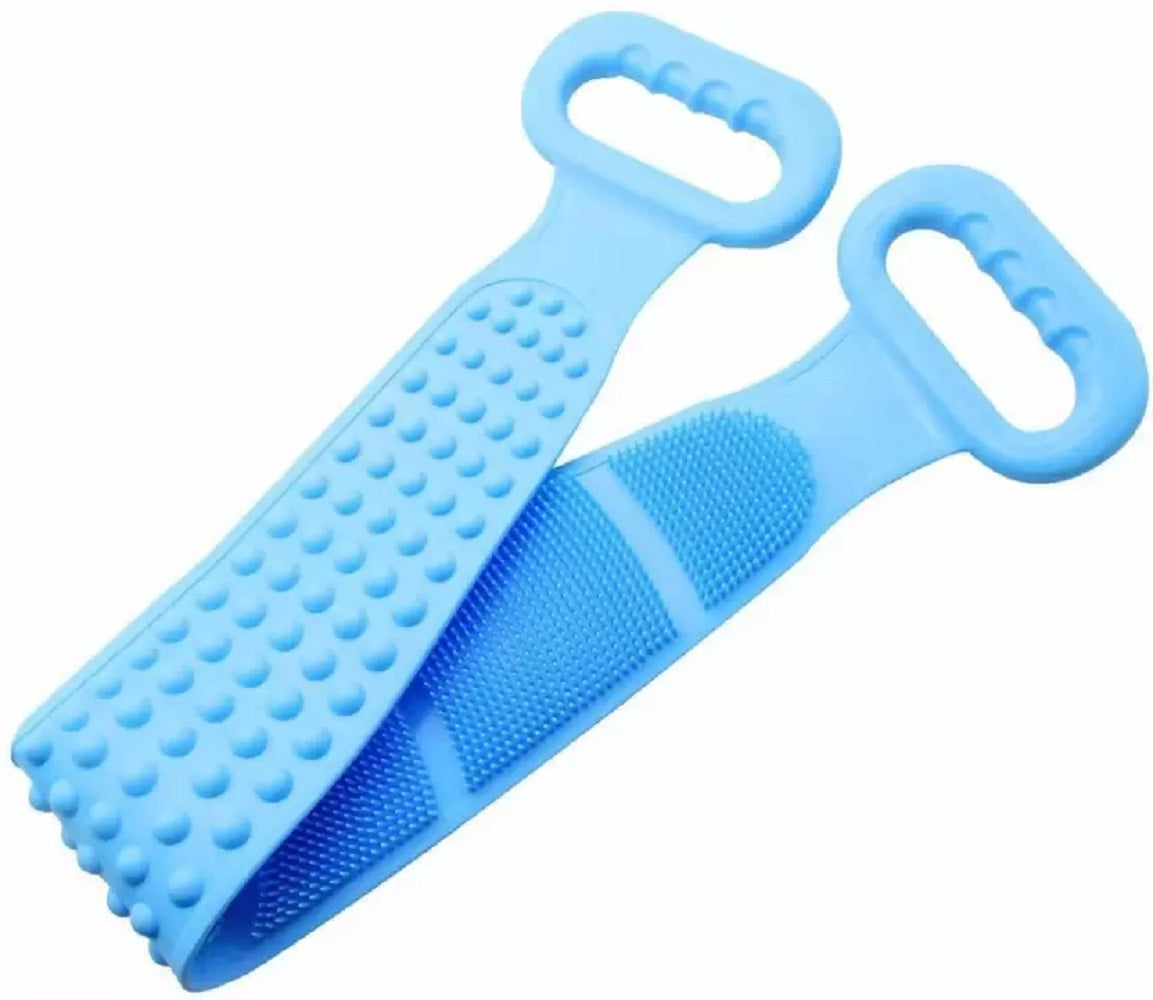 Silicone Bath Body Scrubber Belt | Double-Sided Exfoliating Shower Towel Deep Cleaning & Massage Strap